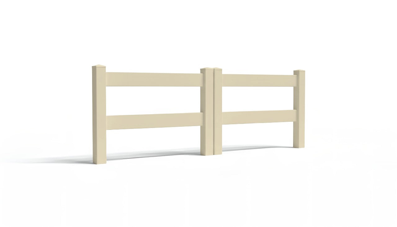 3' Tall x 8' Wide Double Drive Swing Vinyl Gate For Ranch Rail Vinyl Fences (AFC-302)