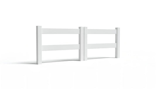 3' Tall x 8' Wide Double Drive Swing Vinyl Gate For Ranch Rail Vinyl Fences (AFC-302)