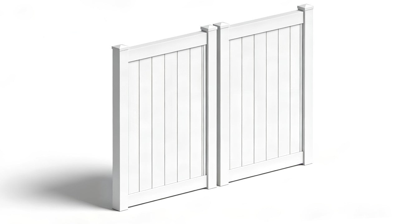 6' Tall x 8' Wide Double Drive Swing Vinyl Gate For Vinyl Fences (AFC-373)