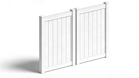 6' Tall x 8' Wide Double Drive Swing Vinyl Gate For Vinyl Fences (AFC-373)