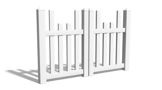 4' Tall x 6' Wide Double Drive Swing Vinyl Gate For Vinyl Fences (AFC-97)