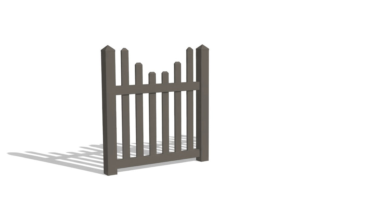 A 4-foot dark gray PVC fence panel.