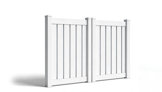5' Tall x 8' Wide Double Drive Swing Vinyl Gate For Semi-Private Vinyl Fences (AFC-C32)