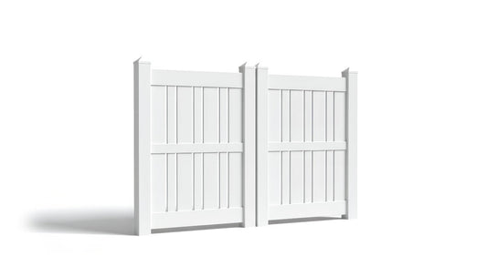 6' Tall x 6' Wide Double Drive Swing Vinyl Gate For Vinyl Fences (AFS-23)