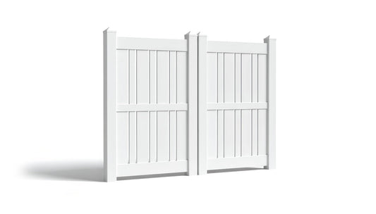 6' Tall x 8' Wide Double Drive Swing Vinyl Gate For Vinyl Fences (AFS-23)