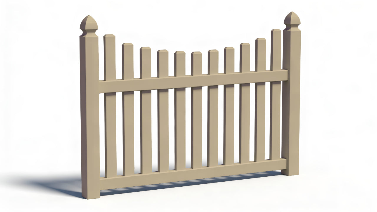 [75 Feet of Fence] 4' Tall Underscallop AFC-97 Vinyl Complete Fence Package