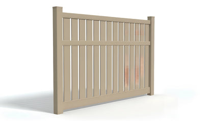 6' Tall x 8' Wide Semi-Private Picket Fence Panel For Vinyl Fences (AFC-034)
