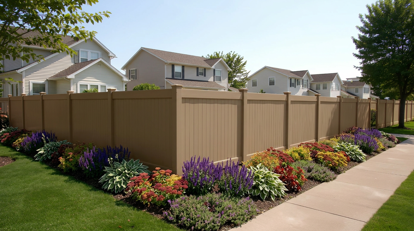 [350 Feet of Fence] 6' Tall Privacy AFC-373 Vinyl Complete Fence Package