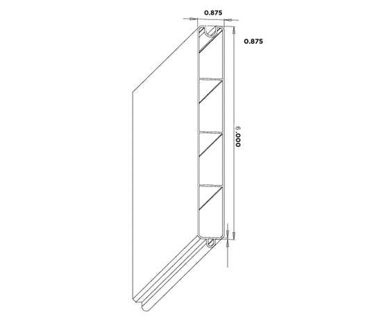 7/8" x 6" x 62-1/4" Gorilla Tongue & Groove Picket For Vinyl Fences
