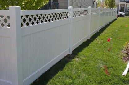 [K-31] 6' Tall x 8' Wide Privacy Fence with Lattice Accent For Vinyl Fences