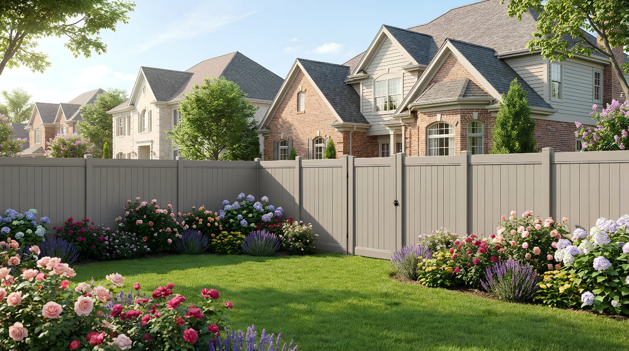 [250 Feet of Fence] 6' Tall Privacy AFC-373 Vinyl Complete Fence Package