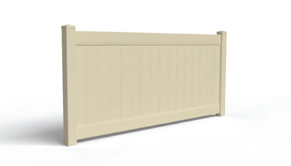 A four-foot privacy fence panel made of vinyl material.
