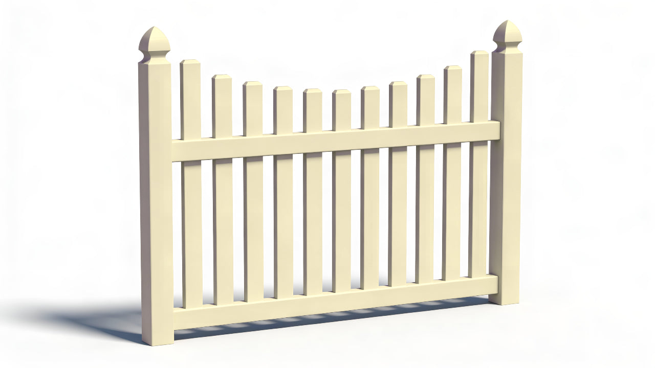 [200 Feet of Fence] 4' Tall Underscallop AFC-97 Vinyl Complete Fence Package
