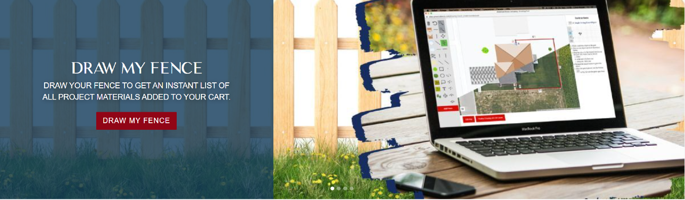 A banner promoting the America Vinyl Works fence-drawing tool.