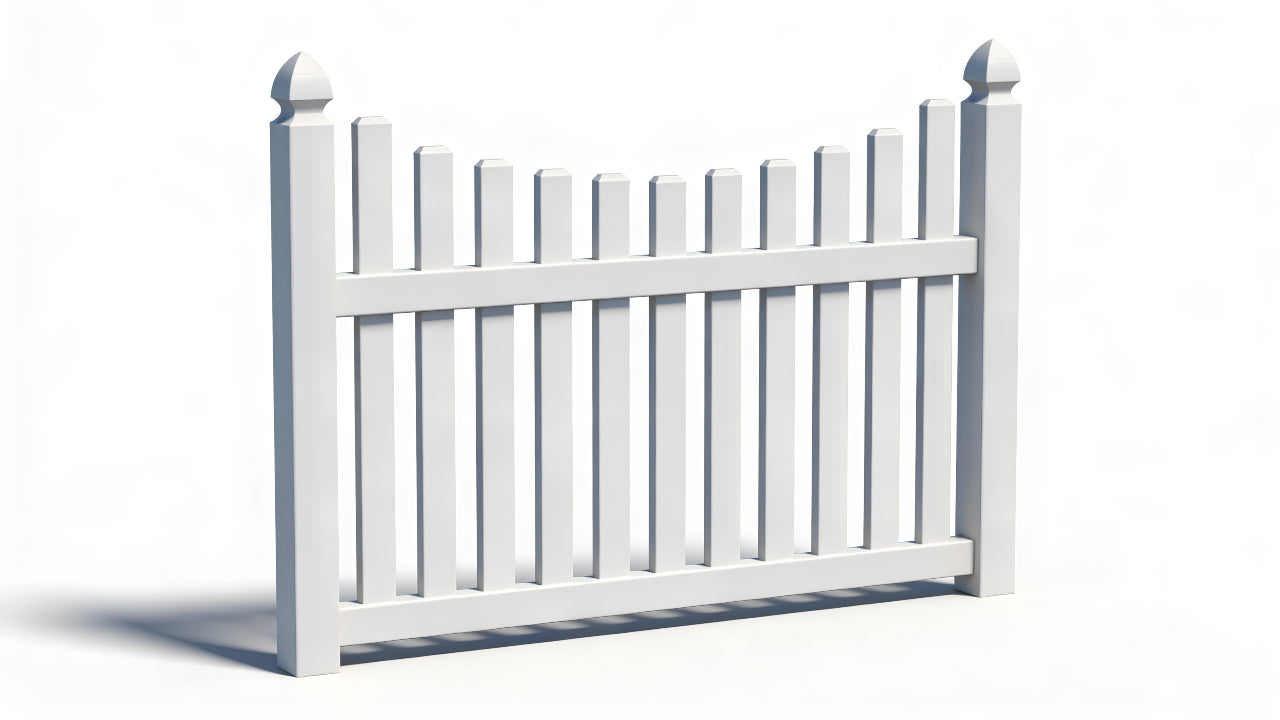 [PRICE PER FOOT] 4' Tall Underscallop AFC-97 Vinyl Fence