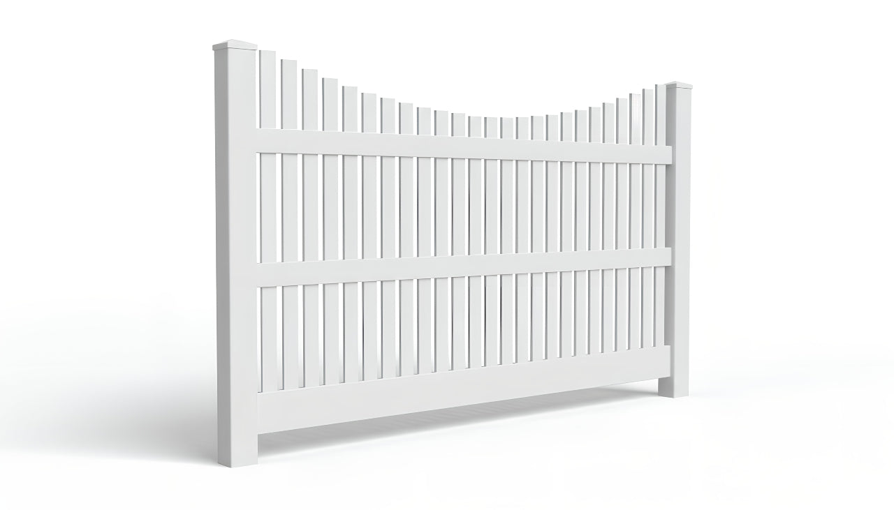 [200 Feet of Fence] 5' Tall Underscallop AFC-003 Vinyl Complete Fence Package