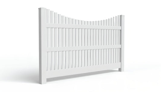 6' Tall x 8' Wide Underscallop Picket Fence Panel w/ 1" Gap For Vinyl Fences (AFC-013)