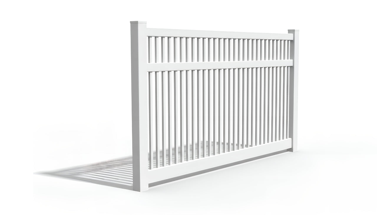 6' Tall x 8' Wide Pool Closed Picket Fence Panel For Vinyl Fences (AFC-017)