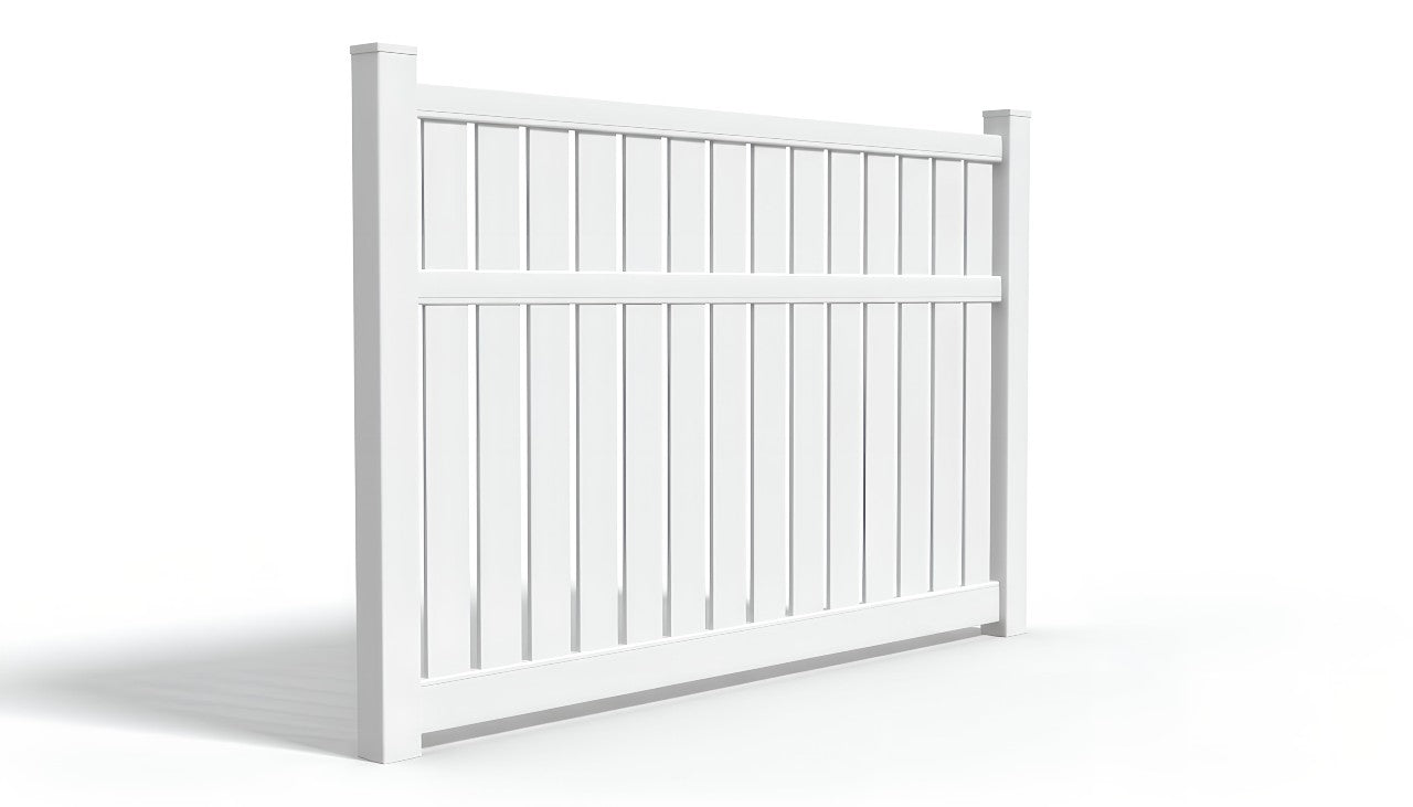 6' Tall x 8' Wide Semi-Private Picket Fence Panel For Vinyl Fences (AFC-034)