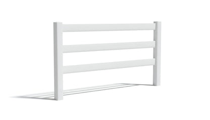 [150 Feet of Fence] 5' tall 3-Rail Ranch Rail AFC-19A Vinyl Complete Fence Package
