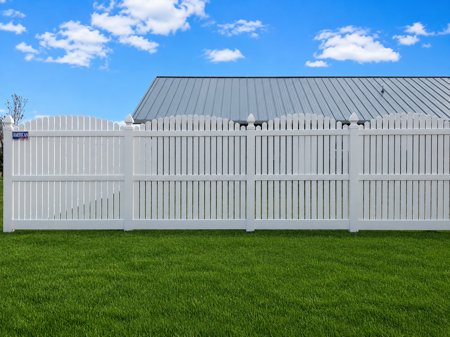 [350 Feet of Fence] 6' Tall Overscallop AFC-012 Vinyl Complete Fence Package