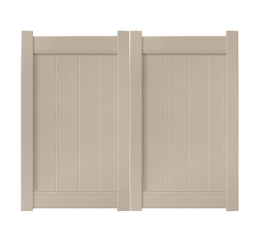 6' x 5' Sandstone Double Drive Vinyl Gate For Vinyl Fences