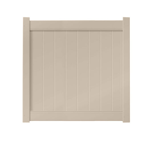 5' x 5' Sandstone Single Swing Vinyl Gate For Vinyl Fences