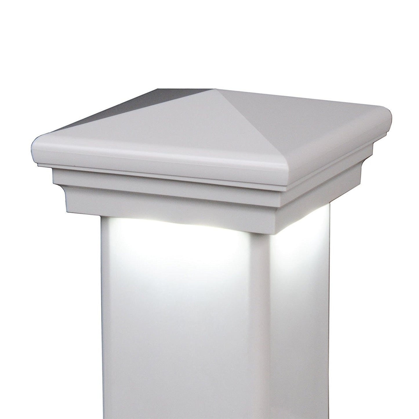 4" x 4" Neptune Downward Low Voltage LED Light Post Cap (Box of 6) For Vinyl Fences