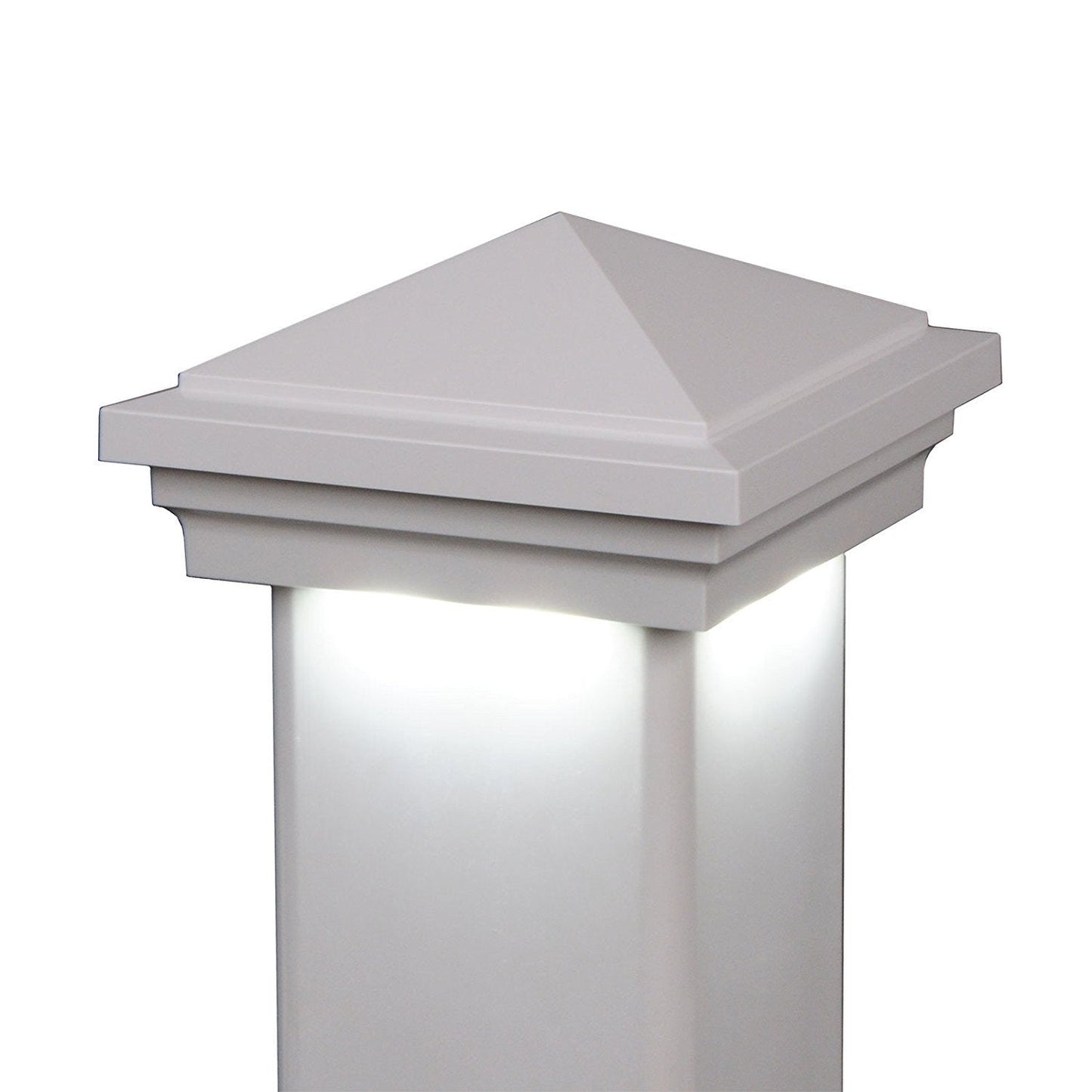 4" x 4" Haven Downward Low Voltage LED Light Post Cap (Box of 6) For Vinyl Fences