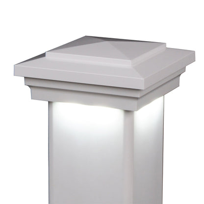5" x 5" Cape May Downward Low Voltage LED Light Post Cap (Box of 6) For Vinyl Fences