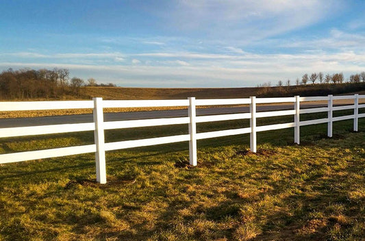 [250 Feet Of Fence] 5' Tall Ranch Rail K-19A Vinyl Complete Fence Package