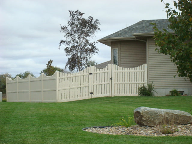 [350 Feet Of Fence] 5' Tall Underscallop 5/8" Air Space AFC-003 Vinyl Complete Fence Package