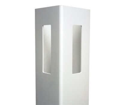 [K-28D] White 5" x 5" x 8' Routed Corner Post For Vinyl Fences