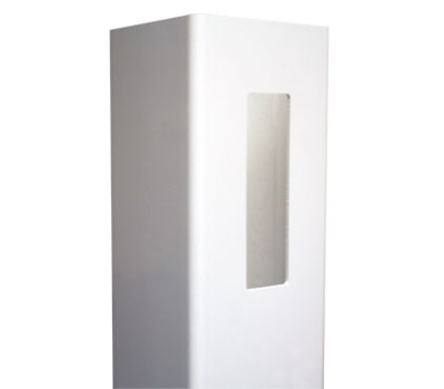 [K-28D] White 5" x 5" x 8' Routed End Post For Vinyl Fences