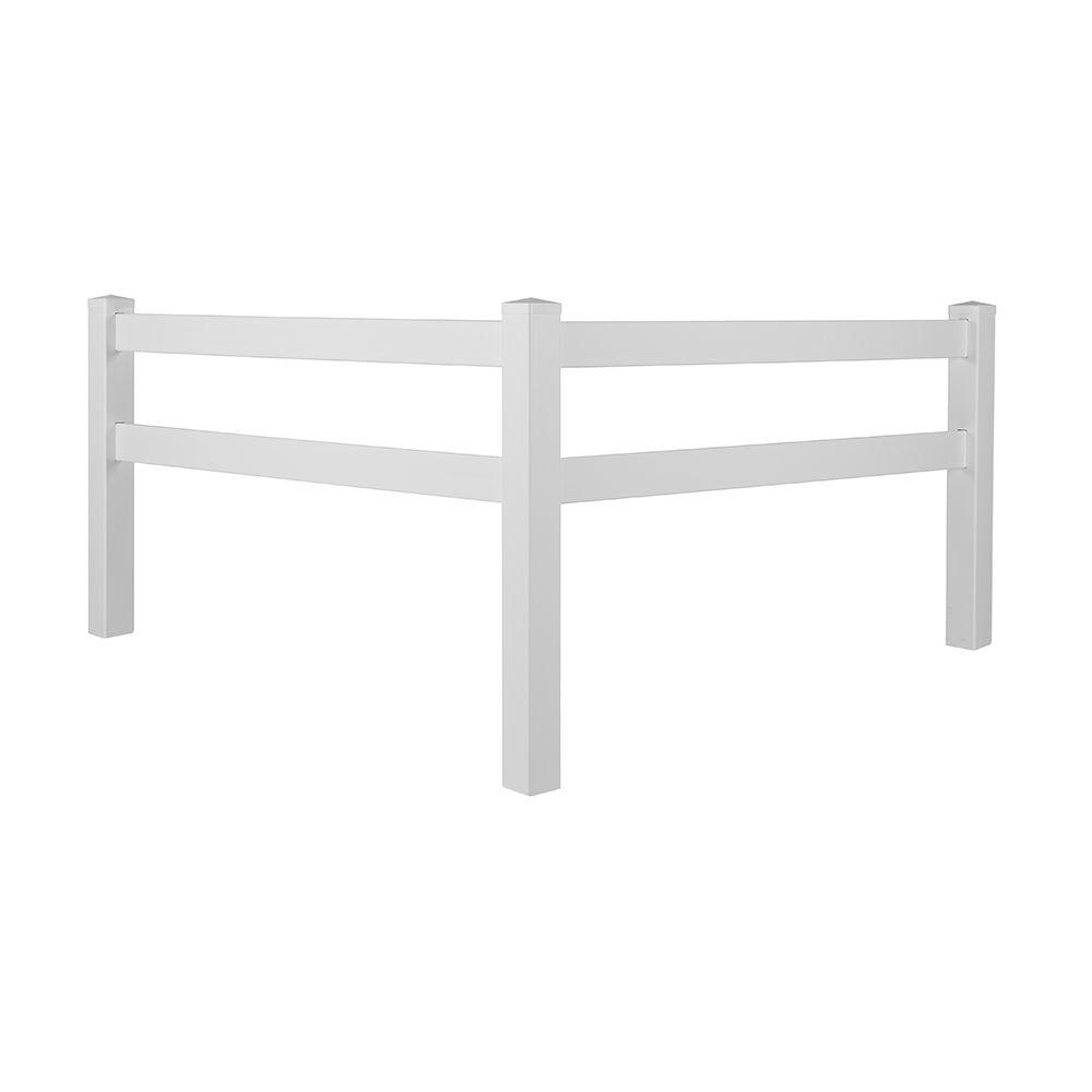 4' x 4' Vinyl Horizontal Fence Corner Accent Panel Kit - White For Vinyl Fences