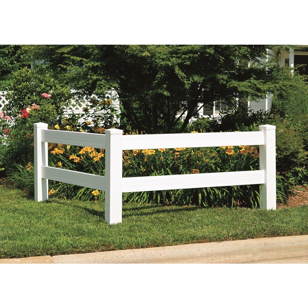 4' x 4' Vinyl Horizontal Fence Corner Accent Panel Kit - White For Vinyl Fences